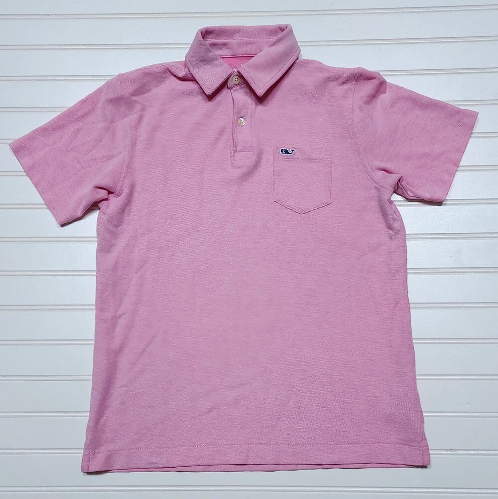 Vineyard Vines Boys Pink Polo Shirt Size L (16)